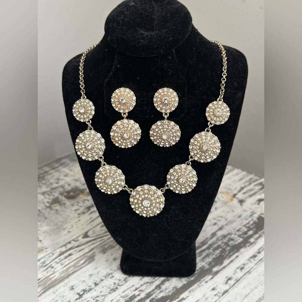 Elegant Bridal Rhinestone Necklace and Earring Set